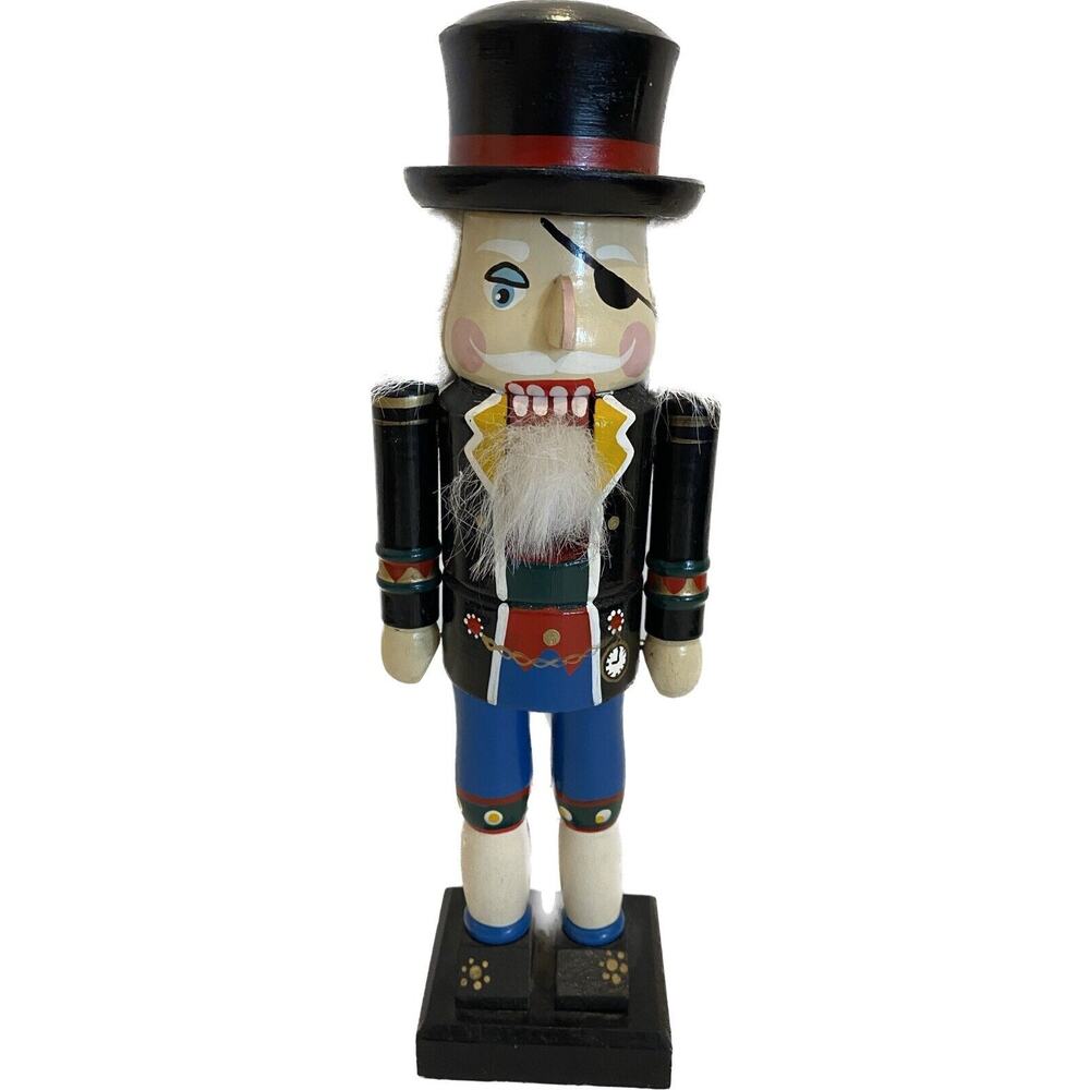 Nutcracker Pirate With Eye Patch 12 Inches Wooden